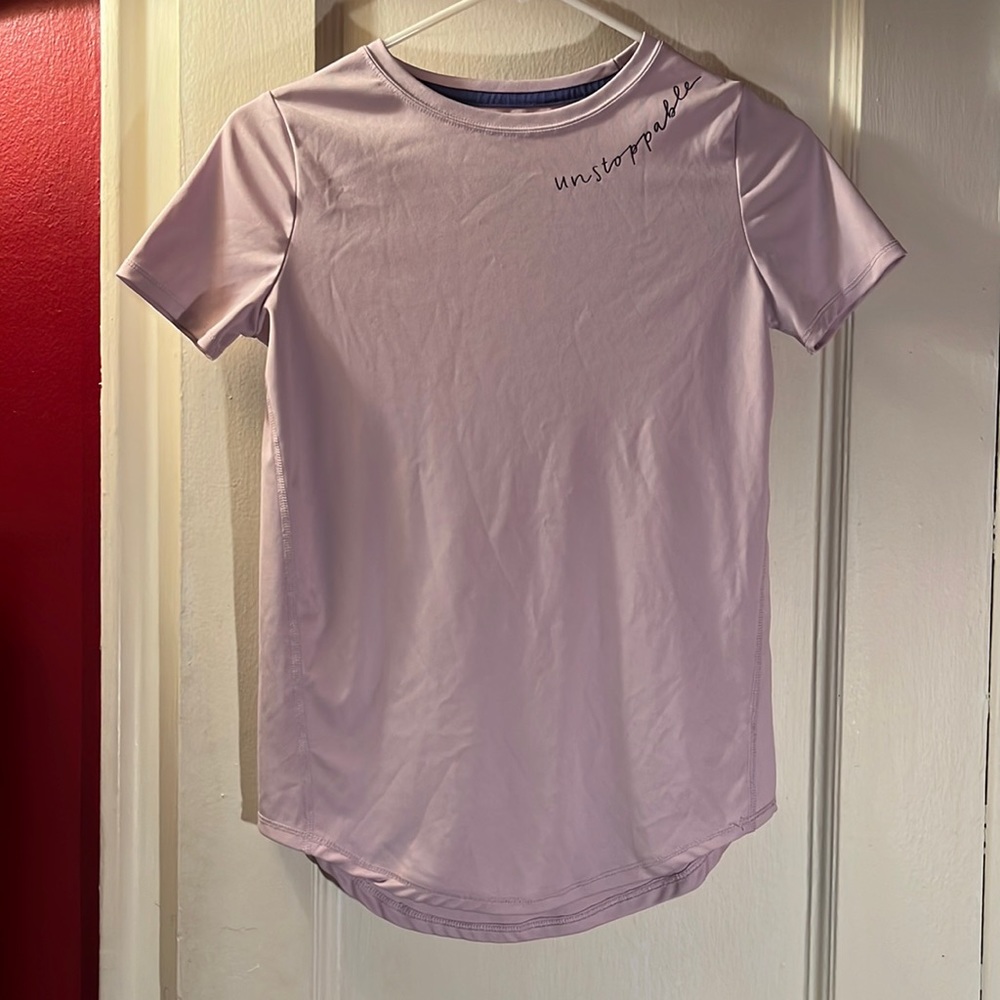 Purple Sports T-Shirt Kids Athletic Material all in motion
